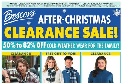 Boscov's (CT, DE, MD, NJ, NY, PA) Weekly Ad Flyer Specials December 25 to January 3, 2024