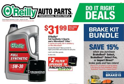 O'Reilly Auto Parts Weekly Ad Flyer Specials December 27 to January 30, 2024