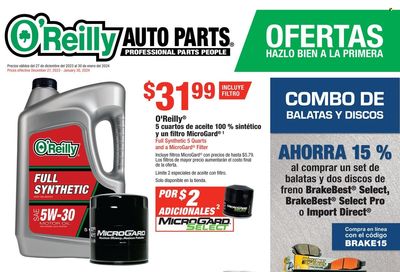 O'Reilly Auto Parts Weekly Ad Flyer Specials December 27 to January 30, 2024
