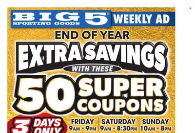Big 5 (AZ, CA, CO, ID, NM, OR, UT, WA) Weekly Ad Flyer Specials December 29 to December 31, 2023