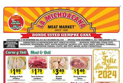 La Michoacana Meat Market (TX) Weekly Ad Flyer Specials December 27 to January 9, 2024