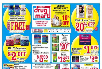 Discount Drug Mart (OH) Weekly Ad Flyer Specials January 3 to January 9, 2024