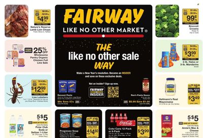 Fairway Market (CT, NJ, NY) Weekly Ad Flyer Specials December 29 to January 4, 2024