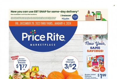 Price Rite (CT, MA, MD, NH, NJ, NY, PA, RI) Weekly Ad Flyer Specials December 29 to January 4, 2024