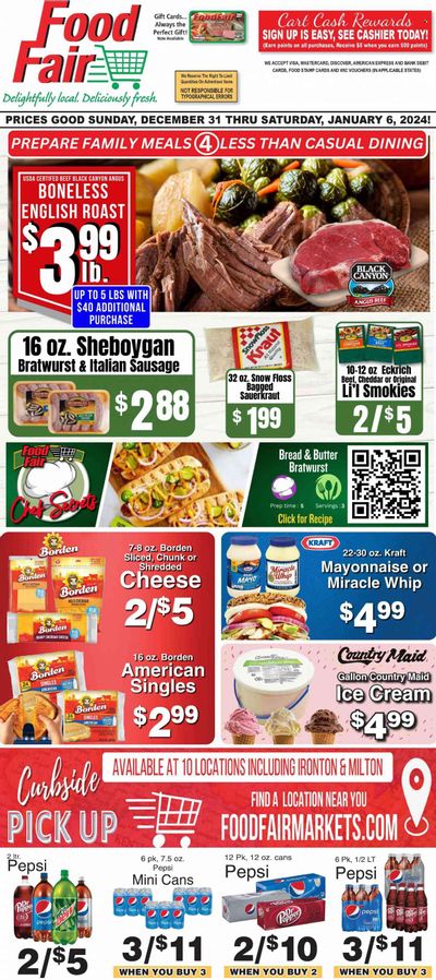 Food Fair Market (KY, OH, WV) Weekly Ad Flyer Specials December 31 to January 6, 2024
