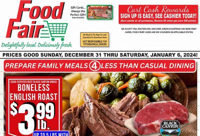 Food Fair Market (KY, OH, WV) Weekly Ad Flyer Specials December 31 to January 6, 2024