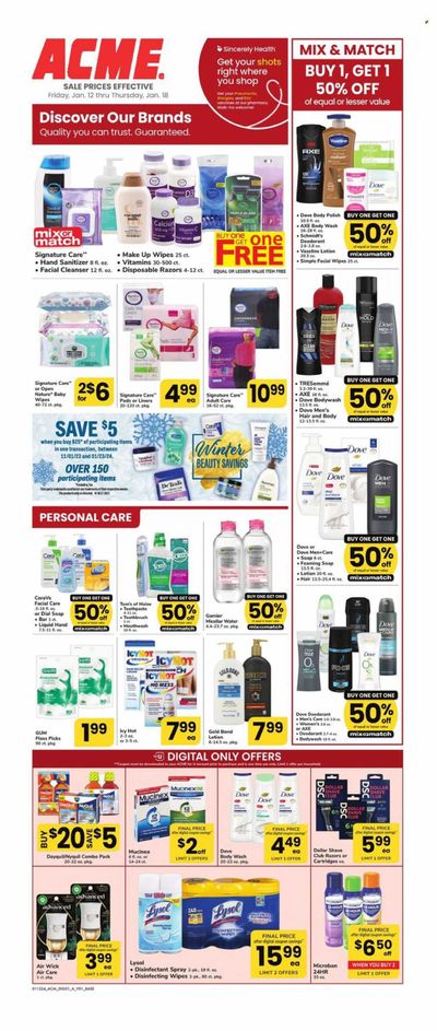 ACME (DE, NJ, NY, PA) Weekly Ad Flyer Specials January 12 to January 18, 2024