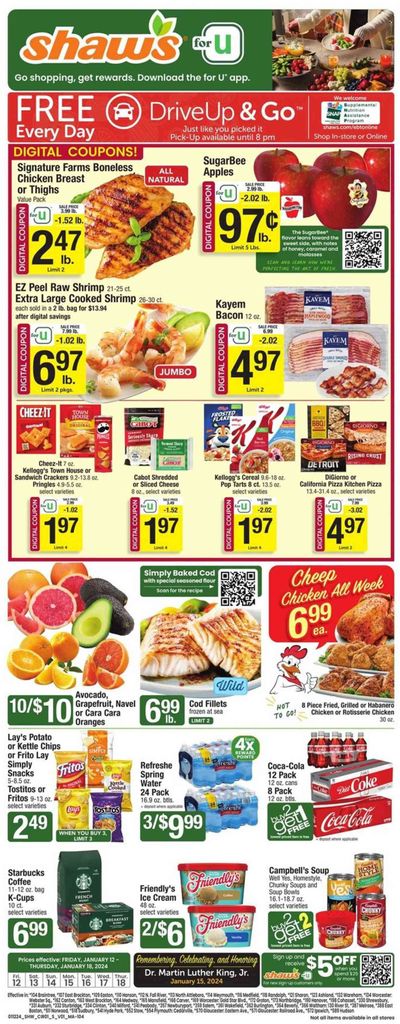 Shaw’s (MA, ME, NH, RI, VT) Weekly Ad Flyer Specials January 12 to January 18, 2024