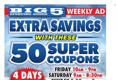 Big 5 (AZ, CA, CO, ID, NM, OR, UT, WA) Weekly Ad Flyer Specials January 12 to January 15, 2024
