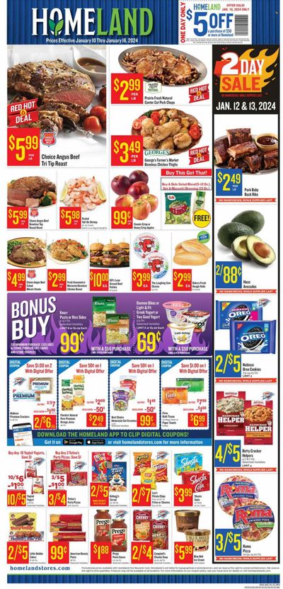 Homeland (OK, TX) Weekly Ad Flyer Specials January 10 to January 16, 2024