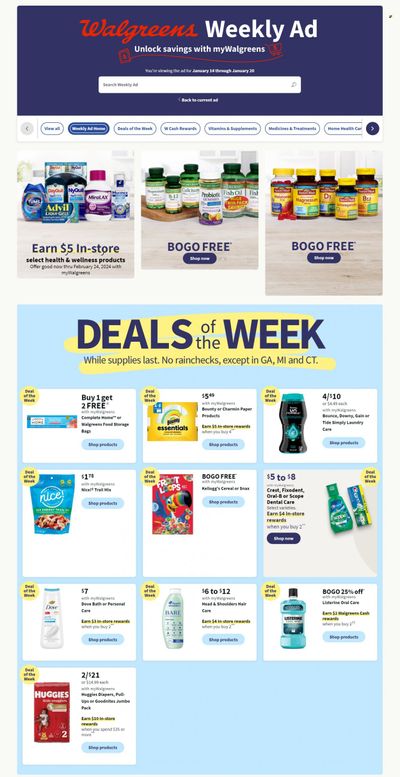 Walgreens Weekly Ad Flyer Specials January 14 to January 20, 2024