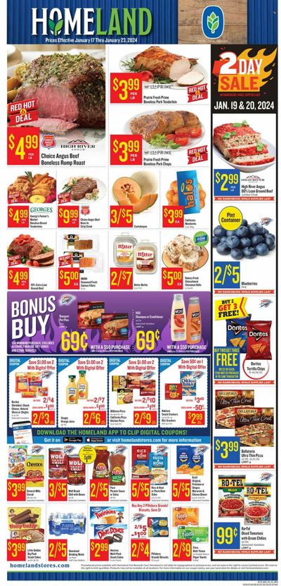 Homeland (OK, TX) Weekly Ad Flyer Specials January 17 to January 23, 2024