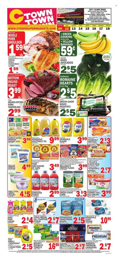 C-Town (CT, FL, MA, NJ, NY, PA) Weekly Ad Flyer Specials January 12 to January 18, 2024