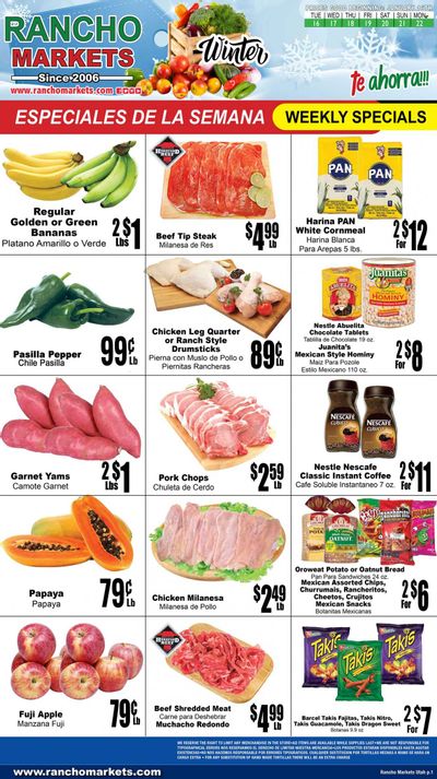 Rancho Markets (UT) Weekly Ad Flyer Specials January 16 to January 22, 2024