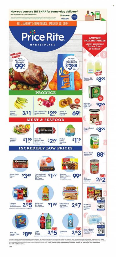 Price Rite (CT, MA, MD, NH, NJ, NY, PA, RI) Weekly Ad Flyer Specials January 5 to January 18, 2024