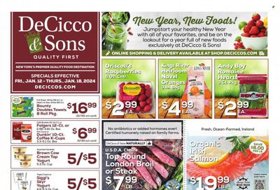 DeCicco & Sons (NY) Weekly Ad Flyer Specials January 12 to January 18, 2024