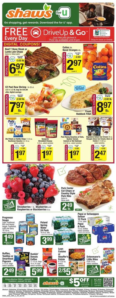 Shaw’s (MA, ME, NH, RI, VT) Weekly Ad Flyer Specials January 19 to January 25, 2024