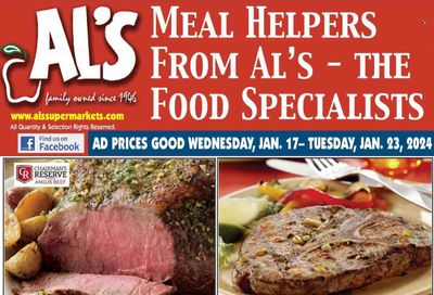 Al's Supermarket (IN) Weekly Ad Flyer Specials January 17 to January 23, 2024