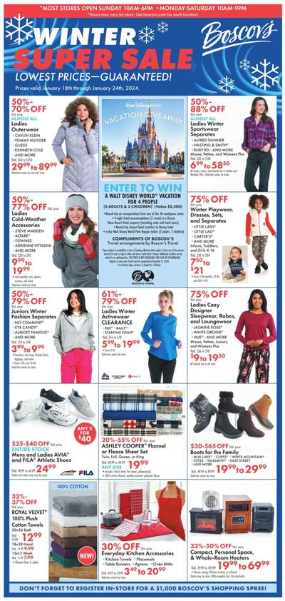 Boscov's (CT, DE, MD, NJ, NY, PA) Weekly Ad Flyer Specials January 18 to January 24, 2024