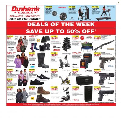 Dunham's Sports (IL, IN, KS, KY, MI, MN, OH, PA) Weekly Ad Flyer Specials January 20 to January 25, 2024