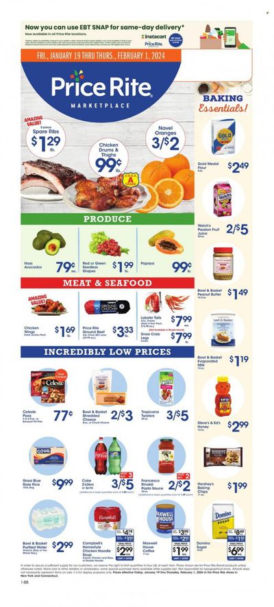 Price Rite (CT, MA, MD, NH, NJ, NY, PA, RI) Weekly Ad Flyer Specials January 19 to February 1, 2024