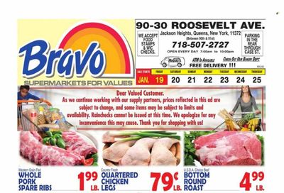 Bravo Supermarkets (CT, FL, MA, NJ, NY, PA) Weekly Ad Flyer Specials January 19 to January 25, 2024