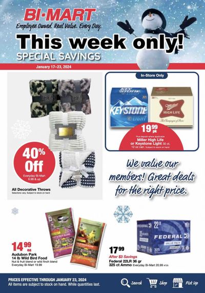 Bi-Mart (ID, OR, WA) Weekly Ad Flyer Specials January 17 to January 23, 2024