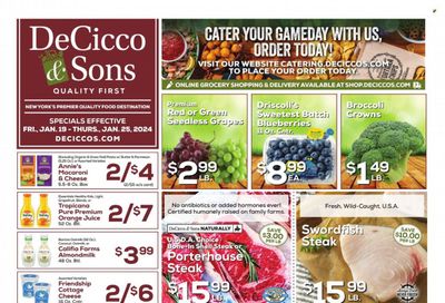 DeCicco & Sons (NY) Weekly Ad Flyer Specials January 19 to January 25, 2024