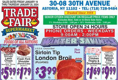 Trade Fair Supermarket (NY) Weekly Ad Flyer Specials January 19 to January 25, 2024