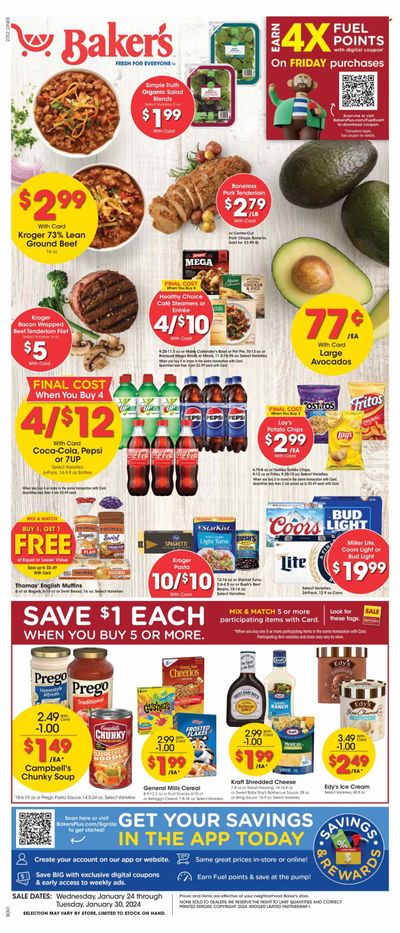 Baker's (NE) Weekly Ad Flyer Specials January 24 to January 30, 2024