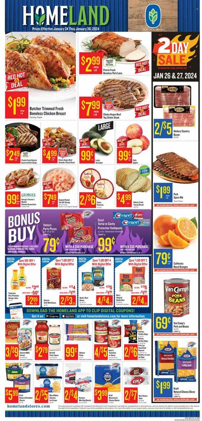 Homeland (OK, TX) Weekly Ad Flyer Specials January 24 to January 30, 2024