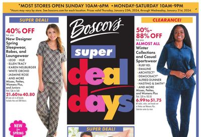 Boscov's (CT, DE, MD, NJ, NY, PA) Weekly Ad Flyer Specials January 25 to January 31, 2024