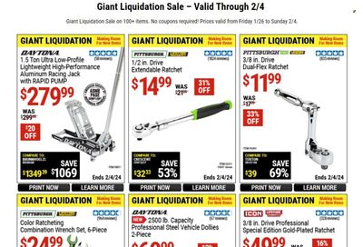Harbor Freight Weekly Ad Flyer Specials January 26 to February 4, 2024