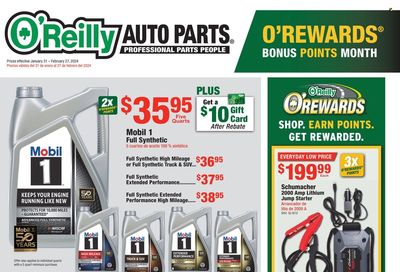 O'Reilly Auto Parts Weekly Ad Flyer Specials January 31 to February 27, 2024