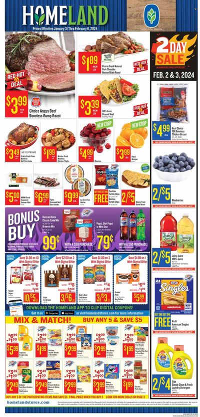 Homeland (OK, TX) Weekly Ad Flyer Specials January 31 to February 6, 2024