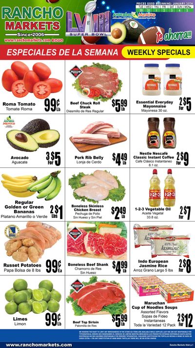 Rancho Markets (UT) Weekly Ad Flyer Specials January 30 to February 5, 2024