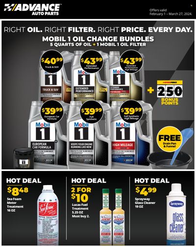 Advance Auto Parts Weekly Ad Flyer Specials February 1 to March 27, 2024