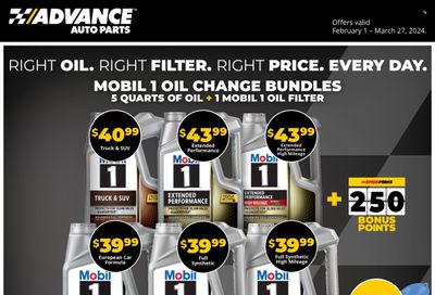 Advance Auto Parts Weekly Ad Flyer Specials February 1 to March 27, 2024