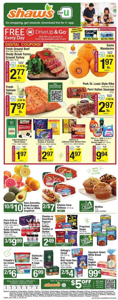 Shaw’s (MA, ME, NH, RI, VT) Weekly Ad Flyer Specials February 2 to February 8, 2024