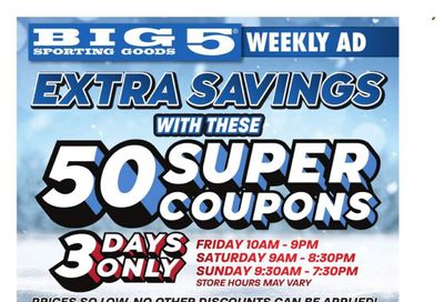 Big 5 (AZ, CA, CO, ID, NM, OR, UT, WA) Weekly Ad Flyer Specials February 2 to February 4, 2024