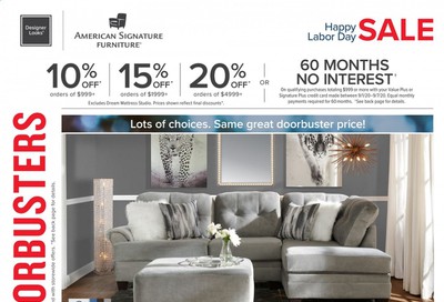 American Signature Furniture Weekly Ad September 1 to September 7